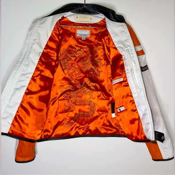 Genuine Leather Motorcycle Jacket-Custom
Made Harley Davidson Style/Dragon Print - Picture 6 of 17